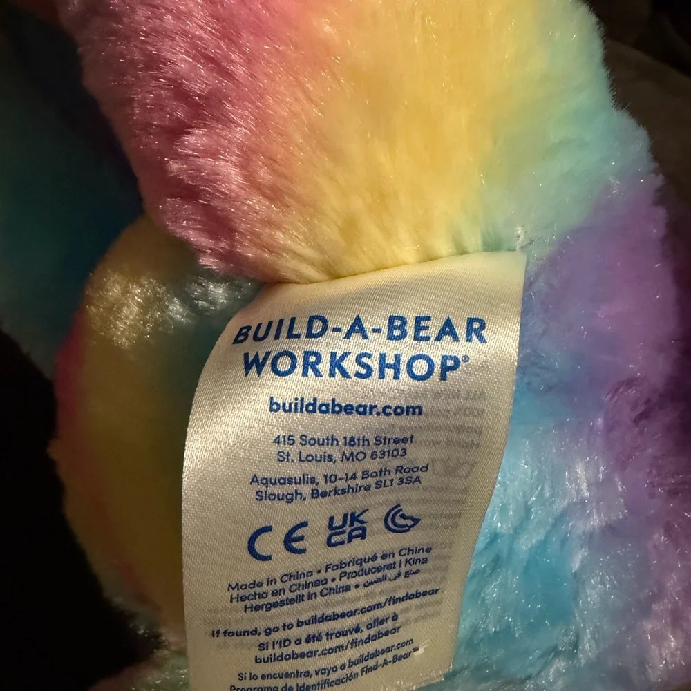 Build A Bear Great Wolf Lodge Exclusive Rainbow Wolf Plush 17